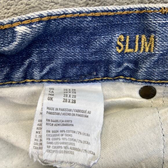 American Eagle Core Flex Slim Jeans Men's Size‎ 28x28 Light Blue Denim - Picture 6 of 10